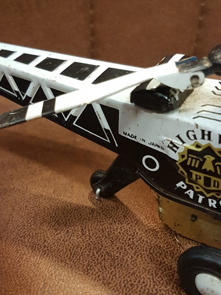 Highway patrol, blikken speelgoed helikopter uit Japan., Ophalen of Verzenden
