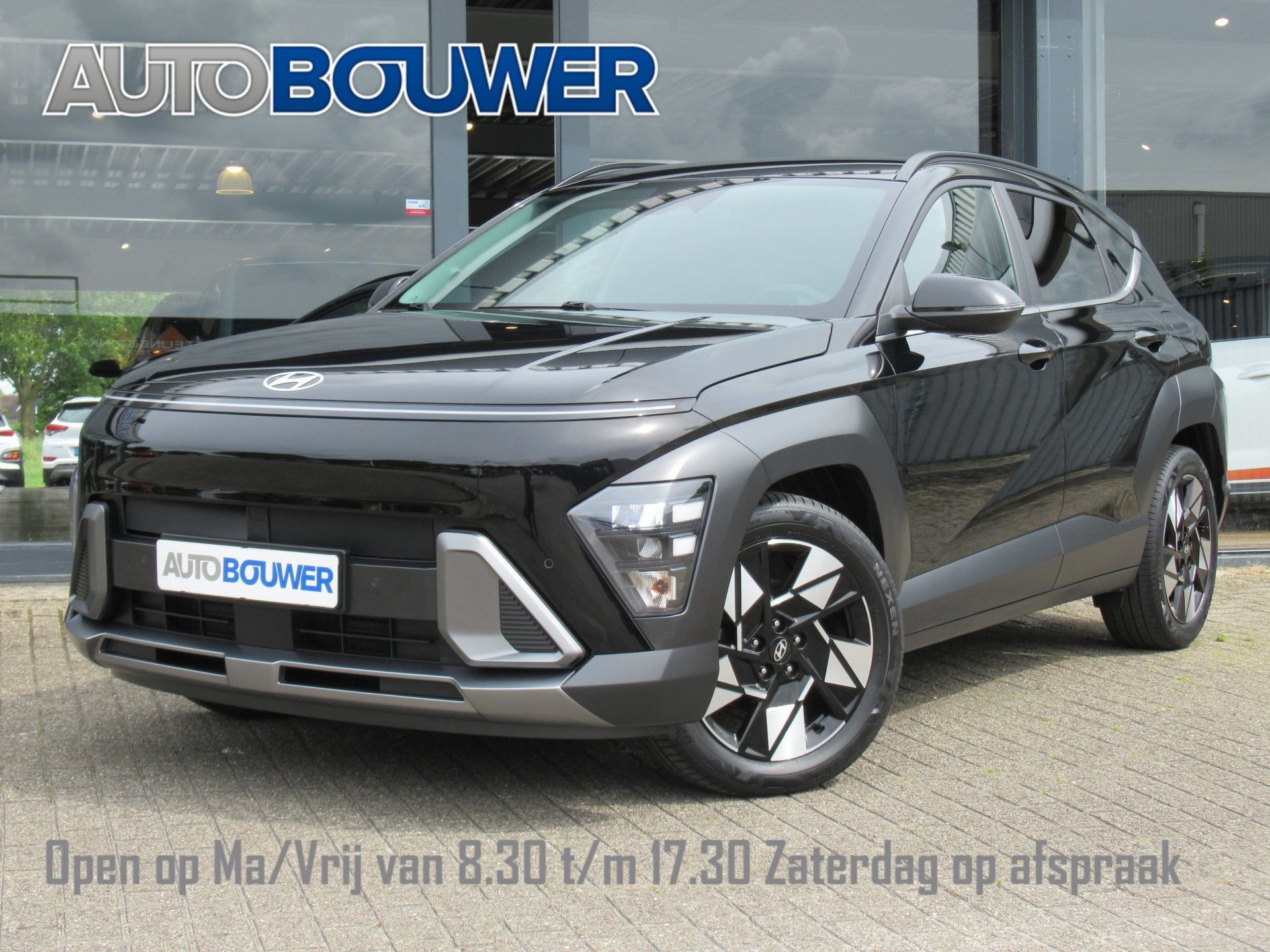 Hyundai KONA 1.6 GDI HEV Premium Edition 1e eigen | dealer o, Dealer onderhouden, Gebruikt, Leder en Stof, Zwart
