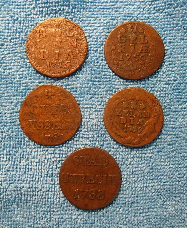 5 x 1 Duit - Verschillende Provincies - 1715/1788, Verzenden, Vóór koninkrijk, Overige waardes, Setje