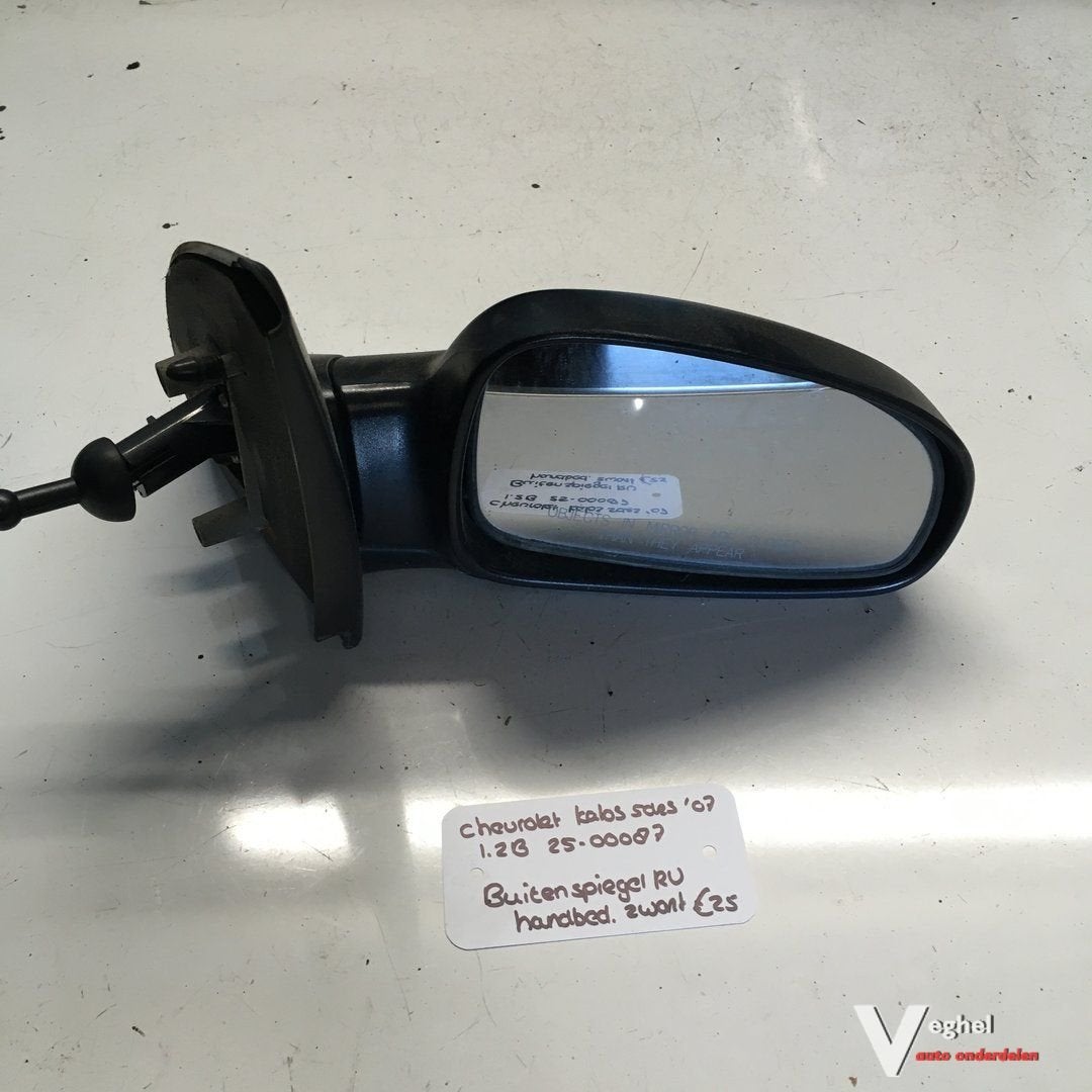 Chevrolet Kalos 2007 1.2 B 2500087   Buitenspiegel zwart han, Auto-onderdelen, Spiegels, Gebruikt, -, -, Ophalen of Verzenden