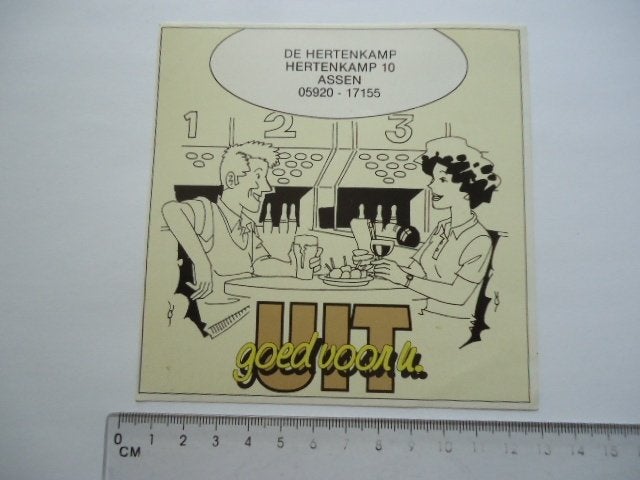 sticker oud ASSEN De Hertenkamp strip martin Lodewijk eppo, Verzenden, Zo goed als nieuw, Bedrijf of Vereniging