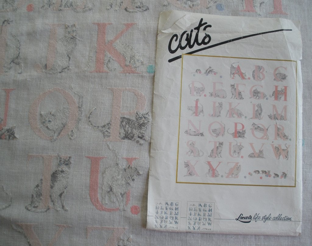 Vintage Lanarte borduurwerk Katten ABC....., Ophalen of Verzenden, Zo goed als nieuw, Handborduren, Overige typen