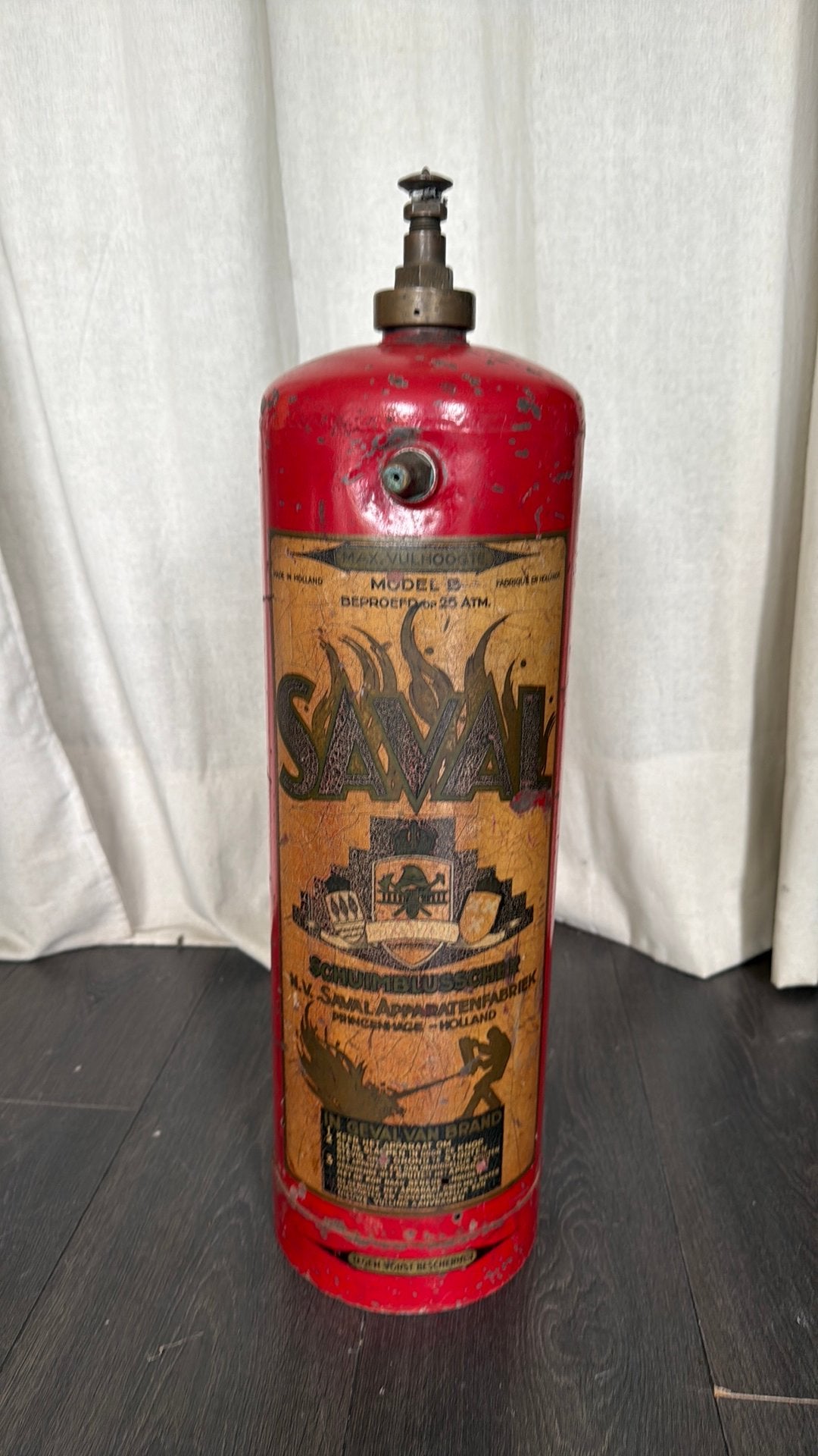 Vintage Saval brandblusser, Huis en Inrichting, Brandblussers en Brandkasten, Ophalen, Zo goed als nieuw