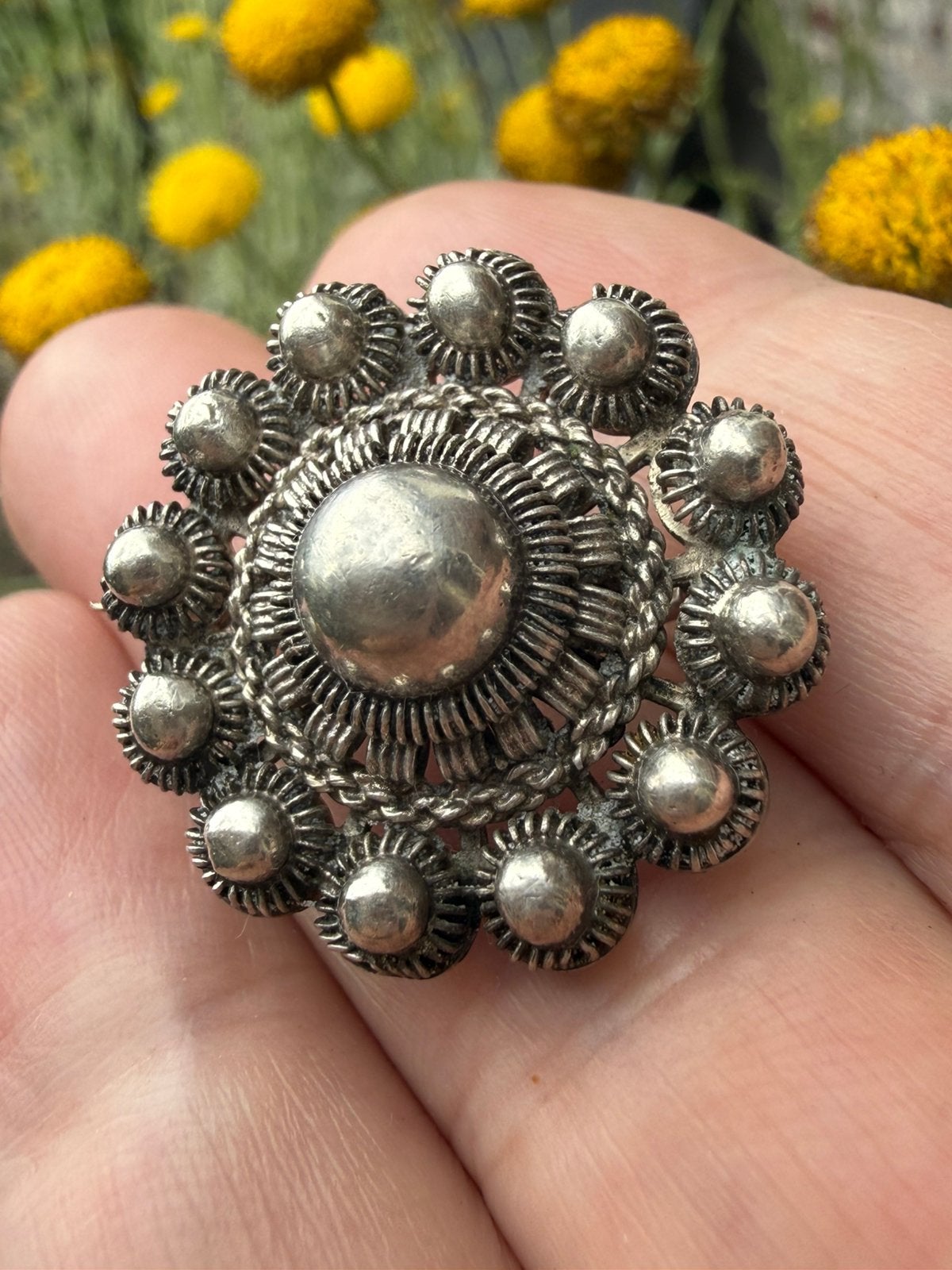 H262/Zilveren Vintage  Zeeuwse Knoop Broche, Gebruikt, Verzenden, Minder dan 4 cm, X