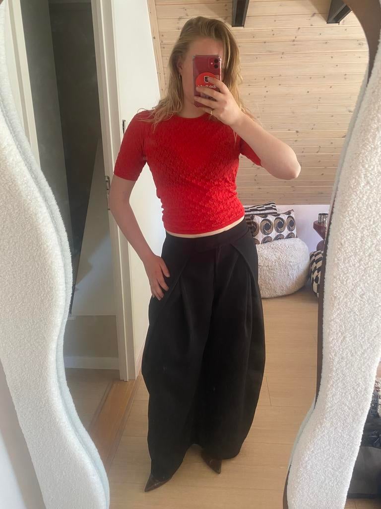 Zara Knit rode top, Maat 38/40 (M), Ophalen of Verzenden, Zo goed als nieuw, Korte mouw