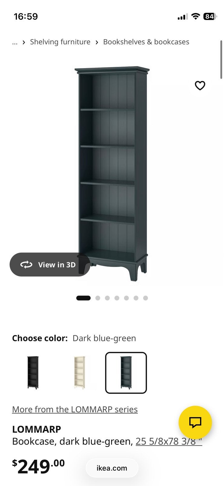 2x IKEA Lommarp Boekenkast donkerblauw-groen, Huis en Inrichting, Kasten | Boekenkasten, Ophalen, Met plank(en), 50 tot 100 cm