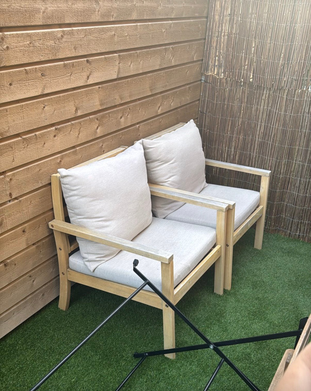 2 tuinstoelen, 2 zitplaatsen, Gebruikt, Ophalen of Verzenden, Stoel