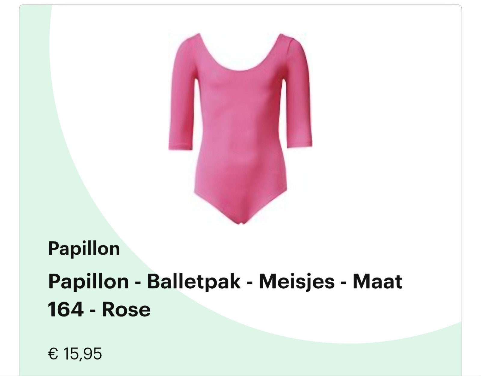 Balletpak/Turnpak Papillon - Maat 164 - Zo goed als nieuw, Papillon, Ophalen of Verzenden, Zo goed als nieuw