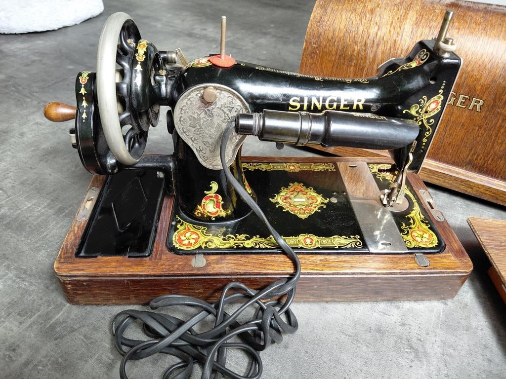 Singer handnaaimachine 128K 1939 zeer mooi en accessoires, Ophalen of Verzenden