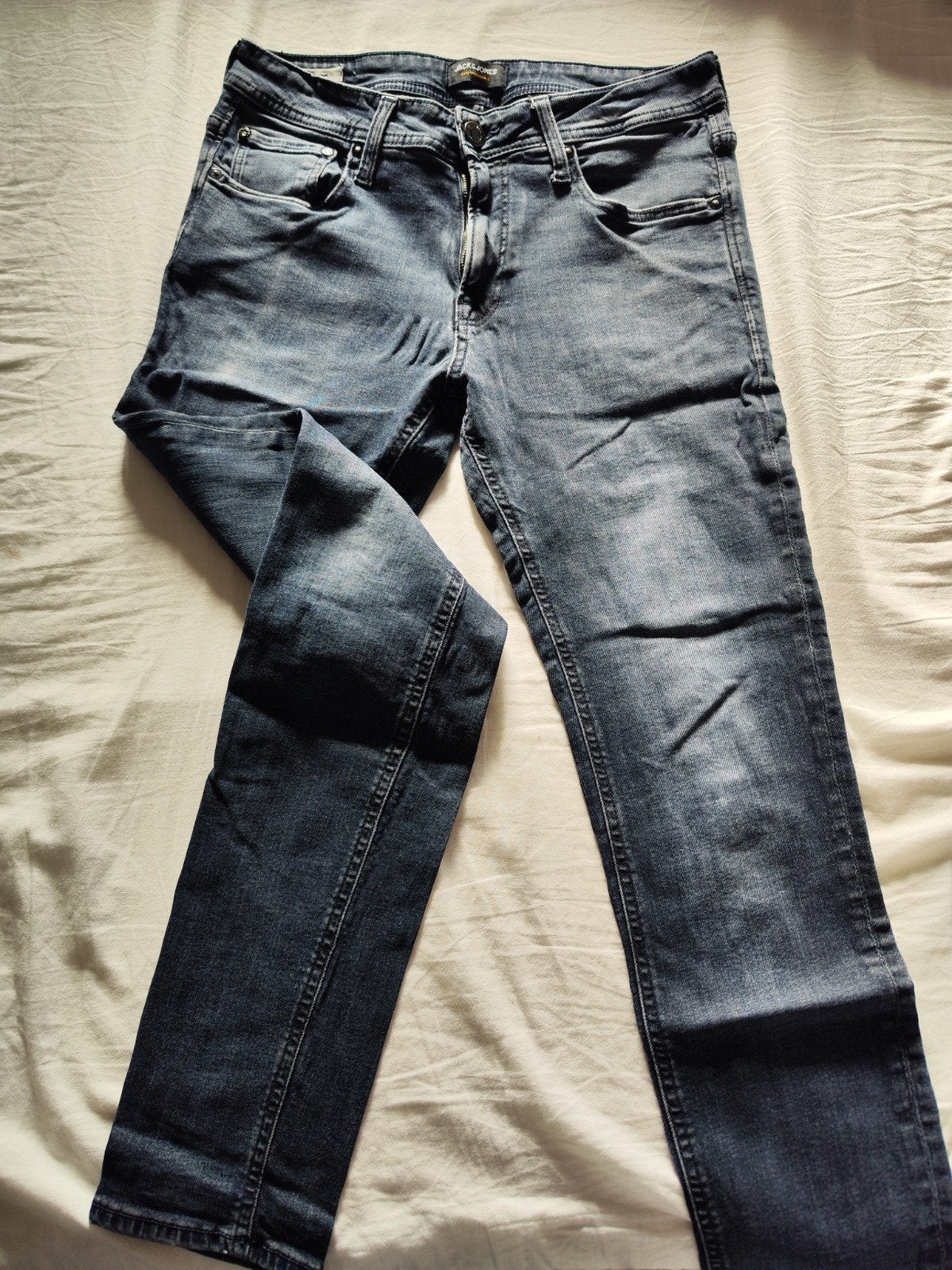 Jack & Jones Heren Skinny Liam Jeans W32/L32, Blauw, W32 (confectie 46) of kleiner, Ophalen of Verzenden, Zo goed als nieuw