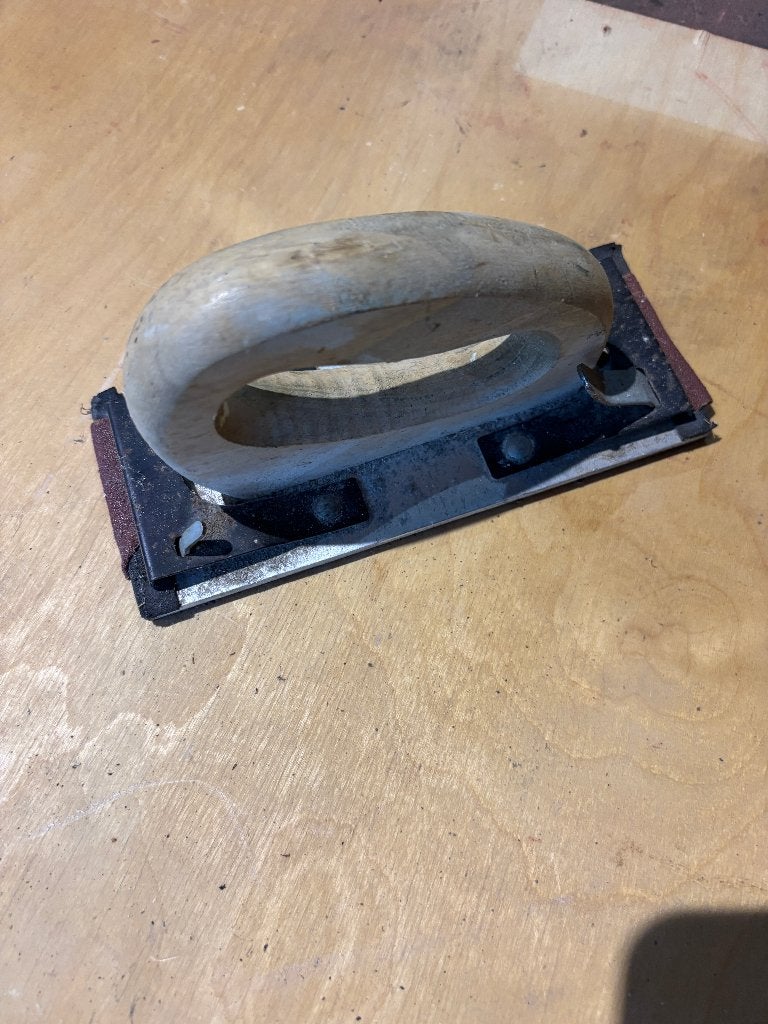 schuurpapierhouder met houten handgreep, Ophalen of Verzenden, Gebruikt, Minder dan 600 watt, Overige typen