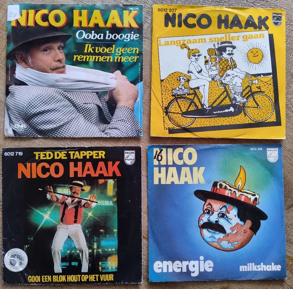 4x Singles 45 toeren van NICO HAAK     (16), Gebruikt, 7 inch, Ophalen of Verzenden, Overige typen