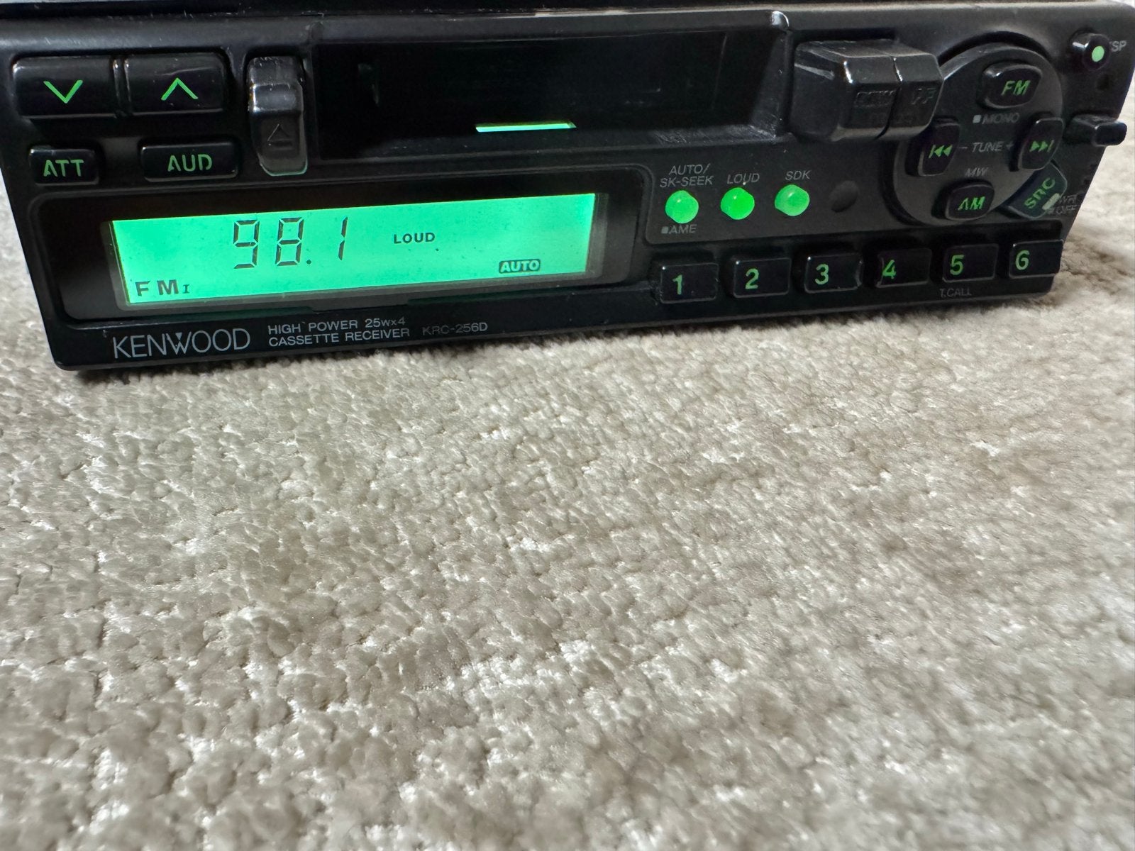 Kenwood KRC-256D Cassette Receiver Autoradio z.g.a.n., Ophalen of Verzenden, Gebruikt