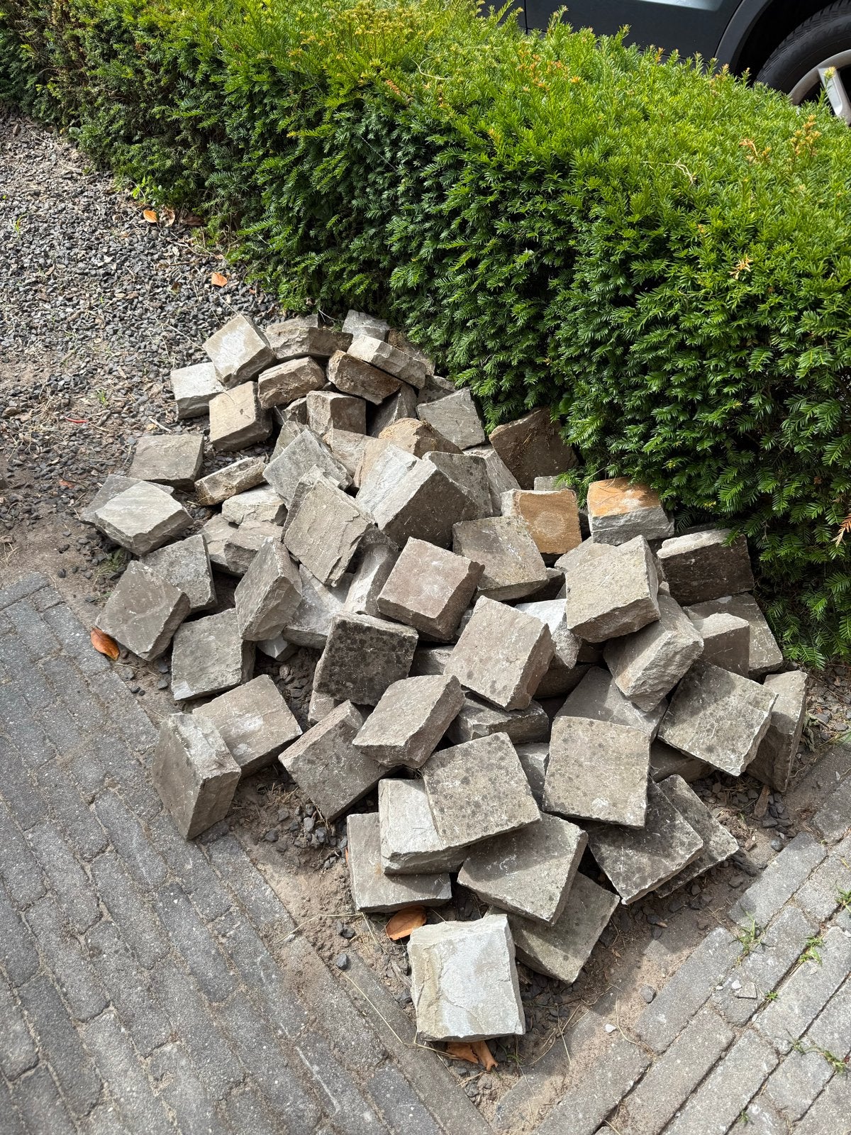 Gebruikte Kasseien (+~ 80 st), Tuin en Terras, Ophalen, Gebruikt, Klinkers, Natuursteen