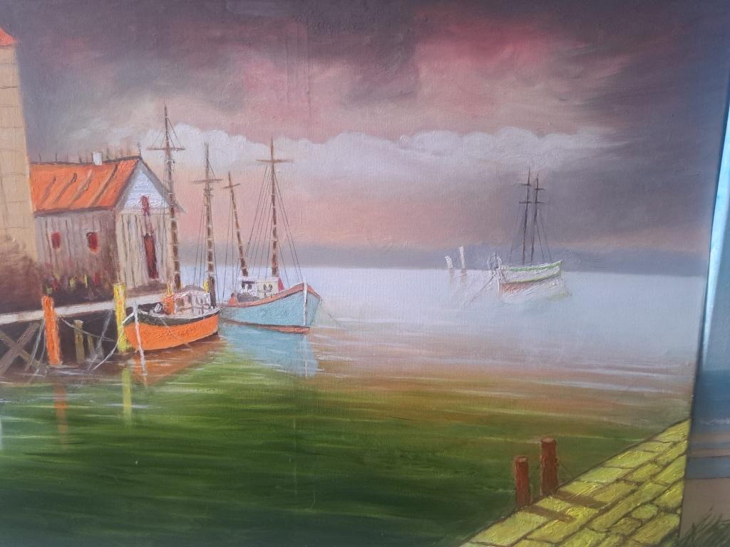 Schilderij zee en schepen, Nieuw, Ophalen of Verzenden, Schilderij, 75 tot 100 cm