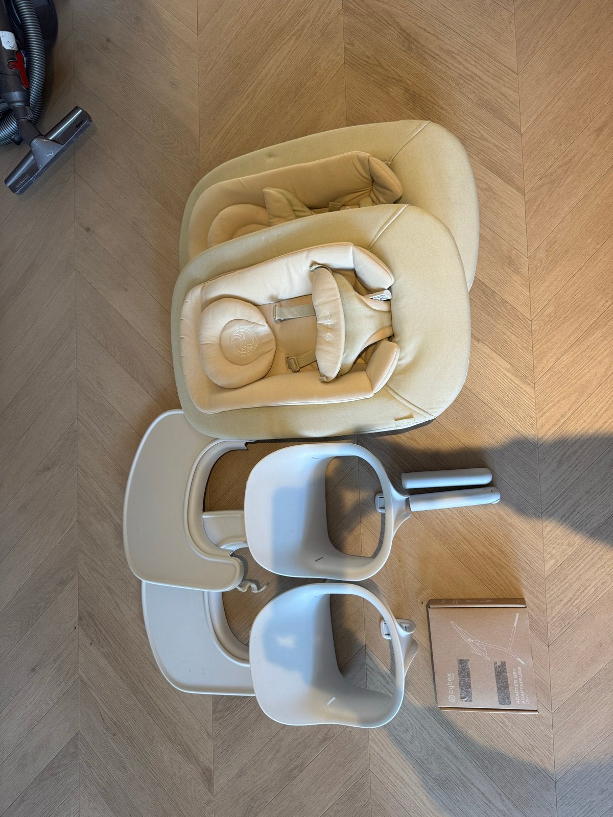 Cybex Lemo stoel accessoires: Bouncer, Baby Set, Eetblad, Ophalen, Zo goed als nieuw, Overige typen, Afneembaar eetblad