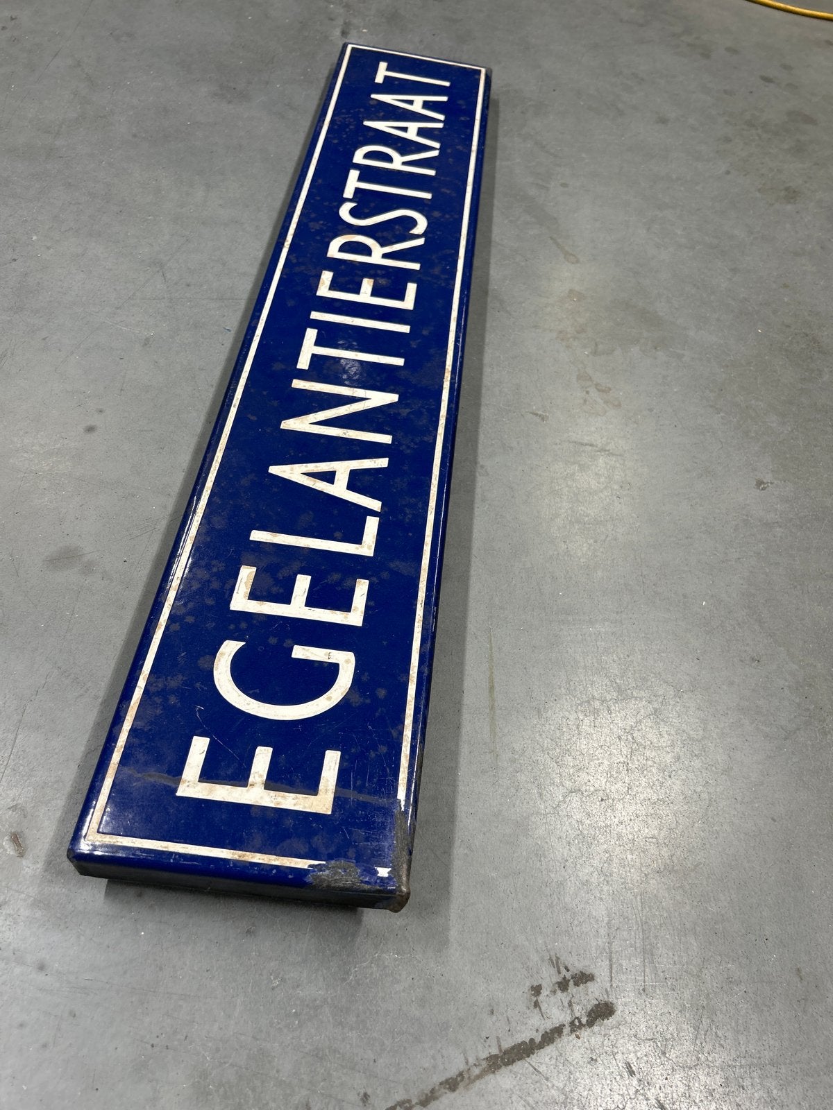 Vintage Straatnaambord Egelantierstraat - Blauw Emaille, Ophalen of Verzenden