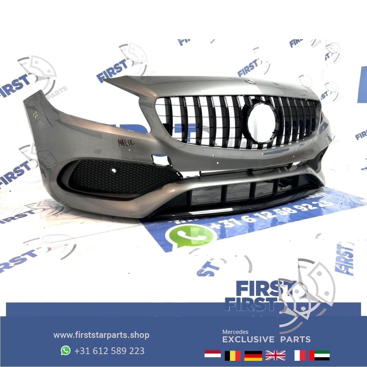 W176 AMG VOORBUMPER  + GT PANAMERICANA GRIL Mercedes A Klass, Gebruikt, -, Voor, Ophalen of Verzenden