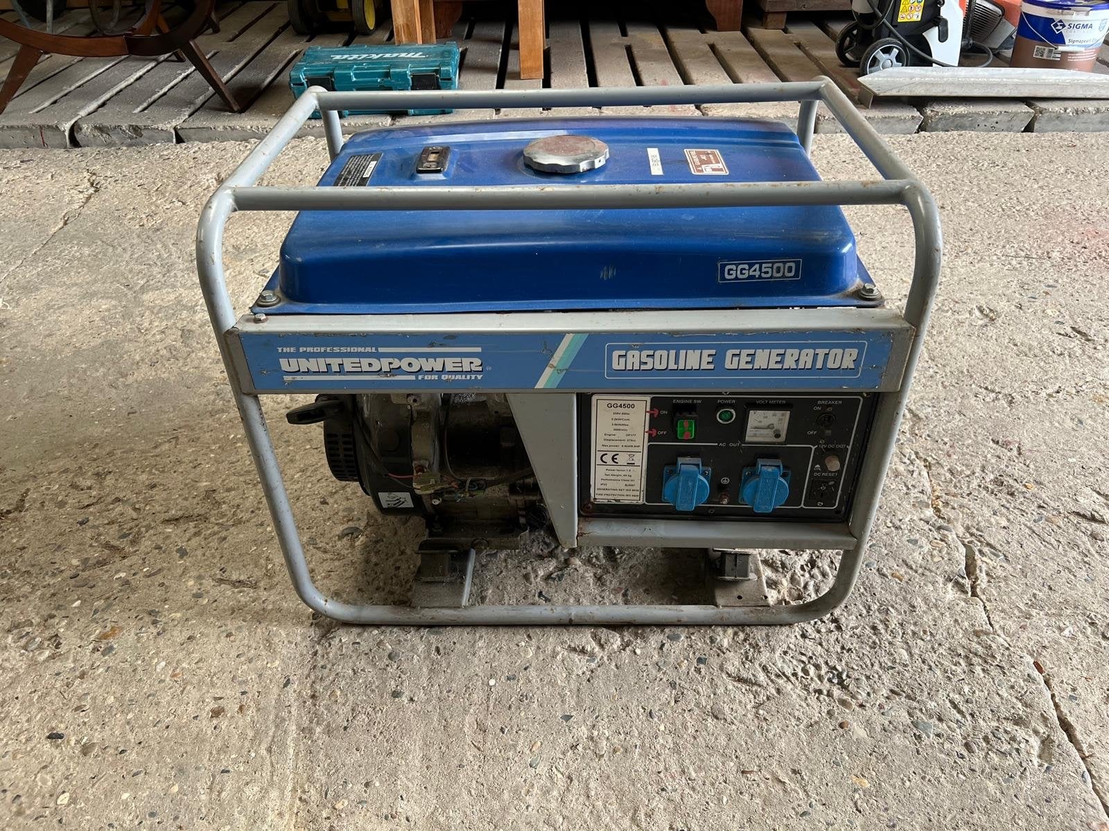 Benzine aggregaat - UnitedPower GG4500, Ophalen, Gebruikt, Minder dan 5 kVA, Benzine