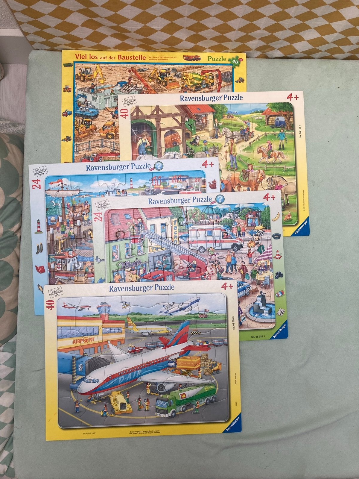 Grote set Ravensburger puzzels en diverse bordspellen, Ophalen, 10 tot 50 stukjes, Gebruikt, 4 tot 6 jaar