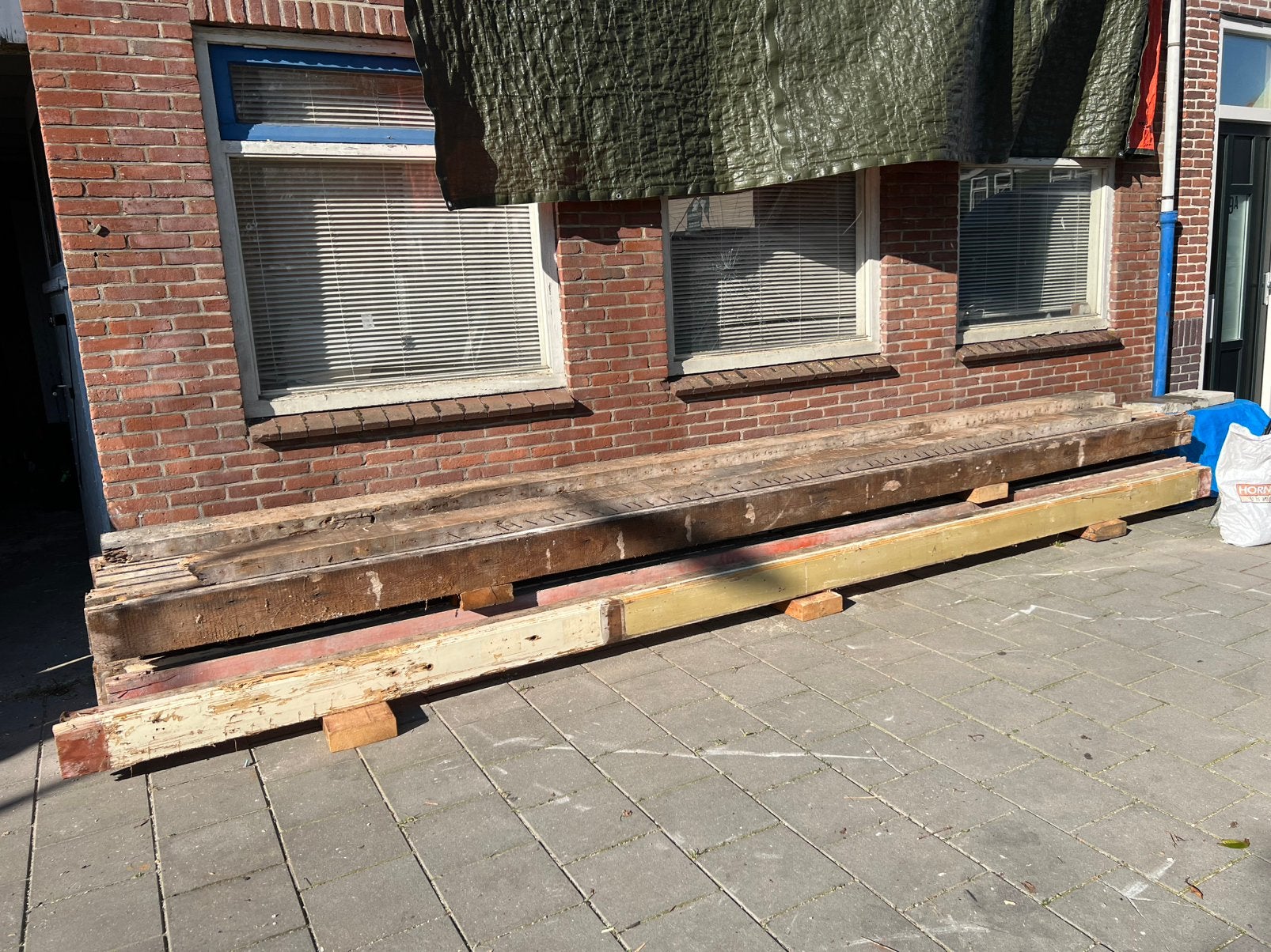 18x balken 530cm 5m 30 kopmaat 17x7 170x70, Ophalen, Gebruikt, Balk, Vuren