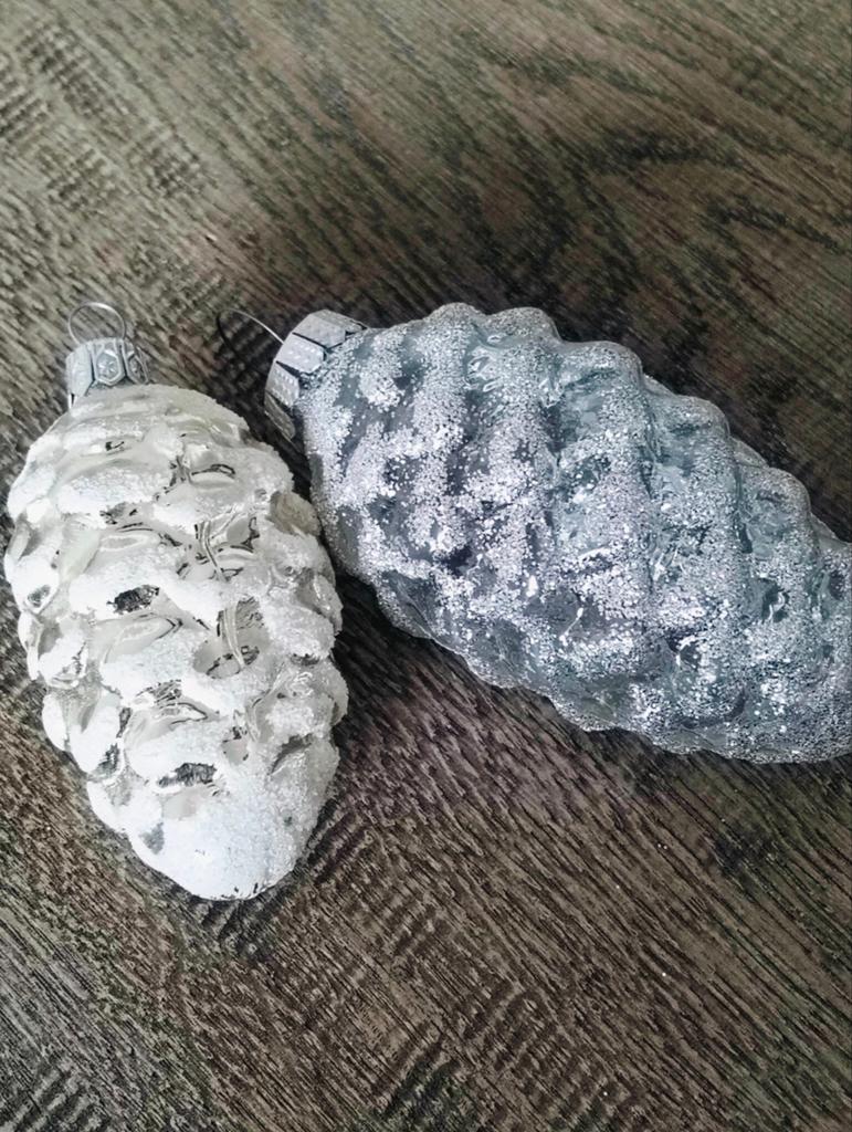 Vintage kerstboom versiering glazen dennenappel, Ophalen of Verzenden, Zo goed als nieuw