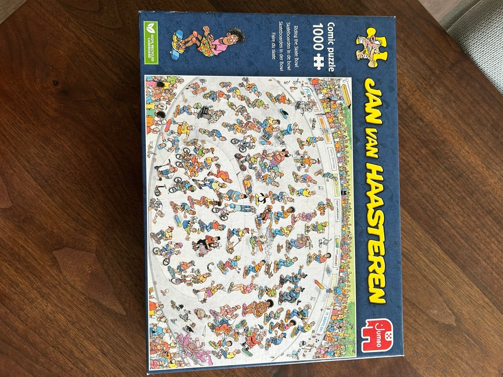 Jan van Haasteren “ skateboarden in de bowl”, Ophalen of Verzenden, 500 t/m 1500 stukjes, Zo goed als nieuw