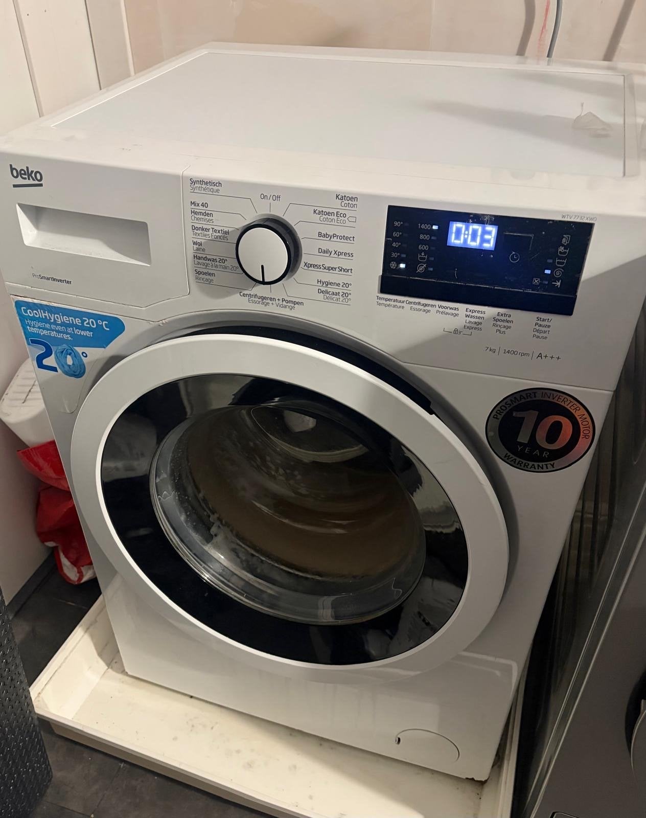 Beko Wasmachine - Deur defect - Voor de handige klusser, Ophalen, Gebruikt, 85 tot 90 cm, 1200 tot 1600 toeren