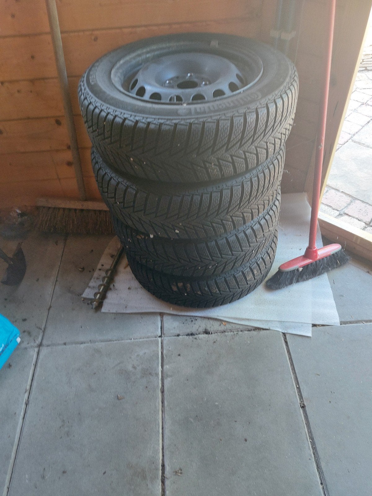 winterbanden met velg, Ophalen