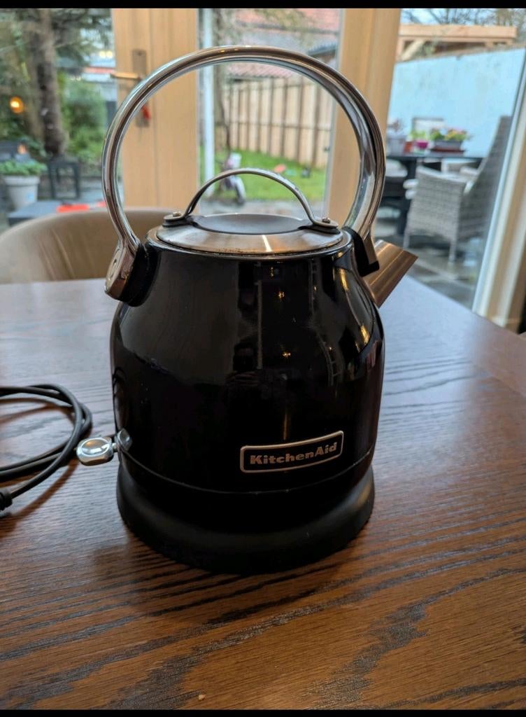 KitchenAid Waterkoker Zwart, Witgoed en Apparatuur, Waterkokers, 1 tot 2 liter, Ophalen of Verzenden, Gebruikt