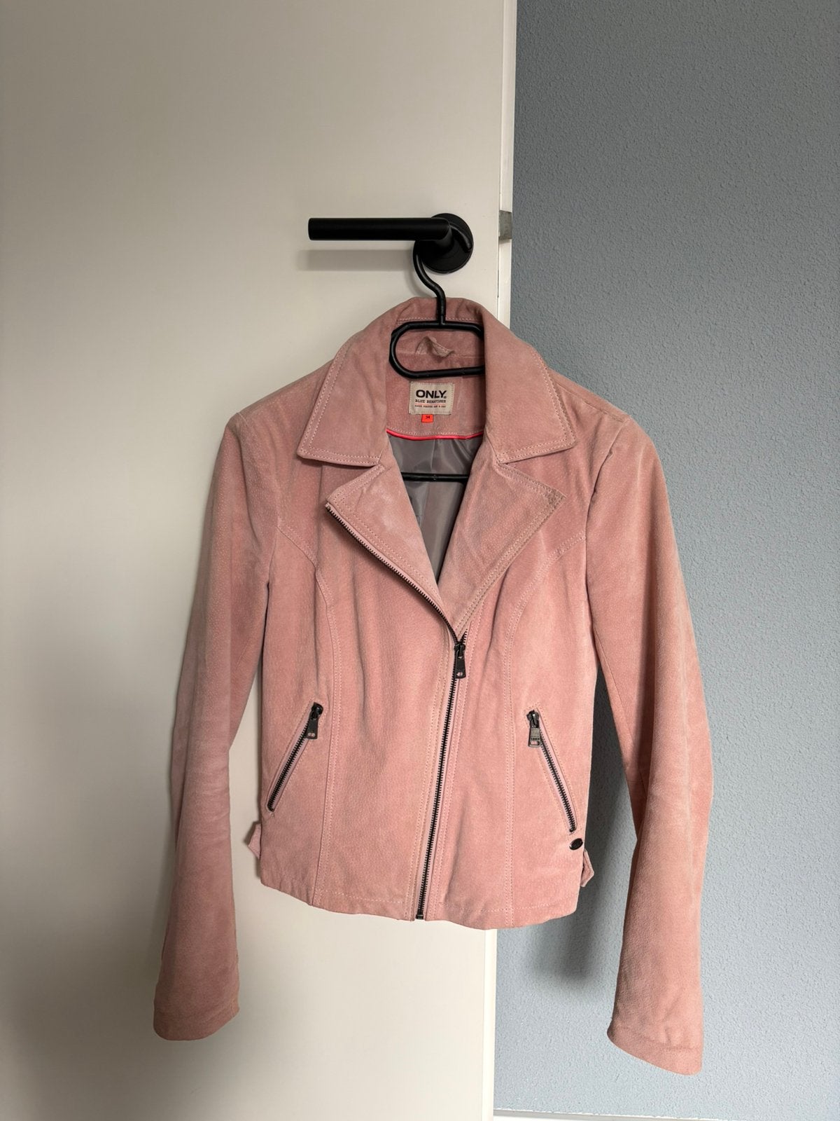 Leren jasje roze van Only, Ophalen of Verzenden, Zo goed als nieuw, Maat 34 (XS) of kleiner, Roze