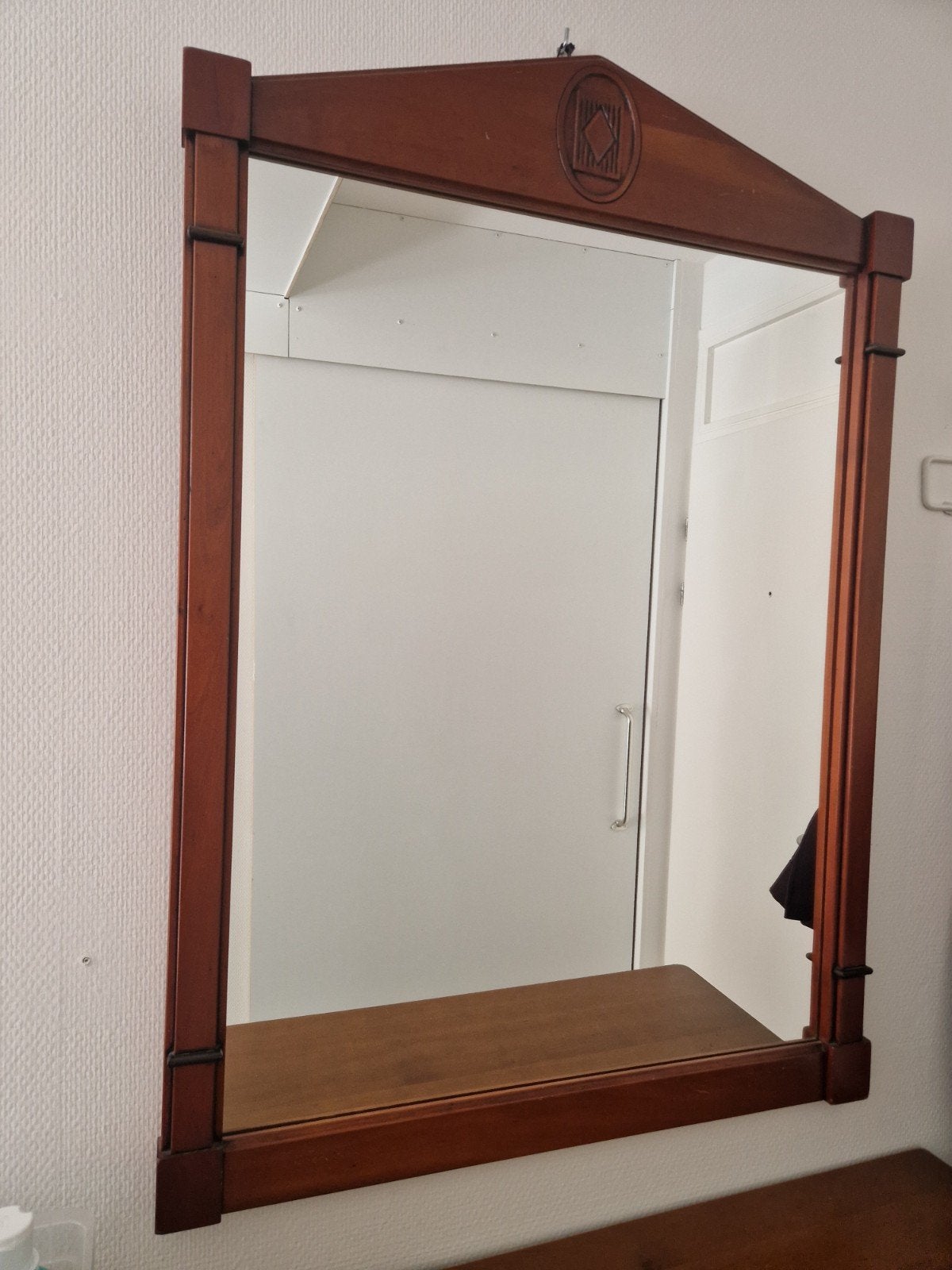 Klassieke houten spiegel - 70x98 cm, Ophalen, Gebruikt, Minder dan 100 cm, Rechthoekig