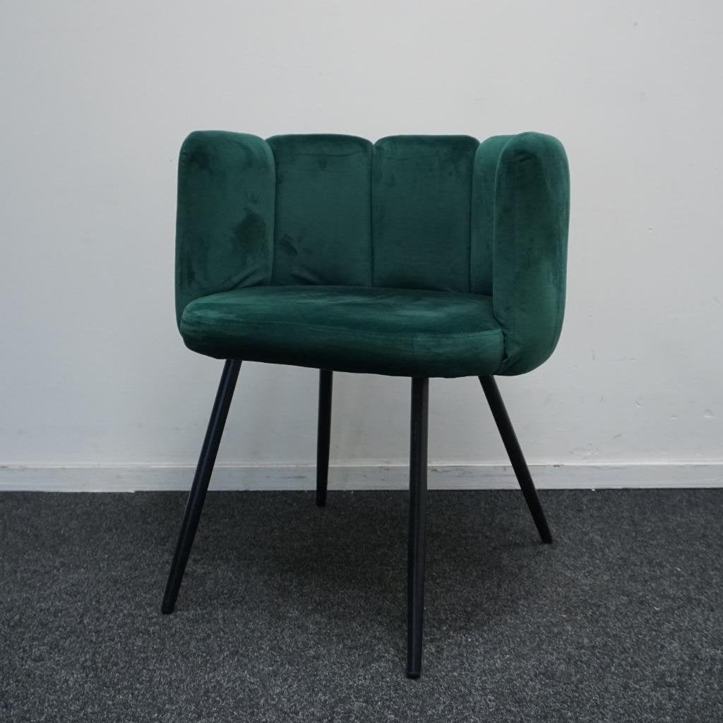 Five Finger Chair | Eetkamerstoel | Dark Green Velvet, Hout, Gebruikt, Overige kleuren, -