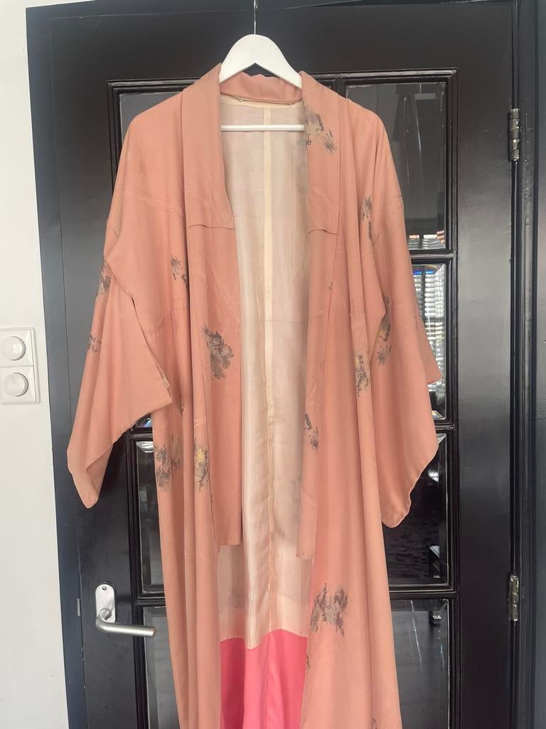 Kimono zalmroze one size, Kleding | Dames, Gelegenheidskleding, Zo goed als nieuw, Overige typen, Maat 46/48 (XL) of groter, Roze