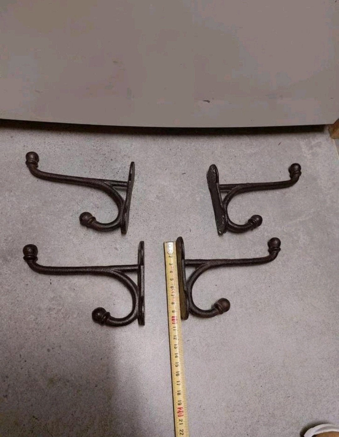 Oude antieke gietijzeren jashaken hoedhaken, Huis en Inrichting, Gebruikt, Wandhaken, Ophalen of Verzenden, Minder dan 100 cm