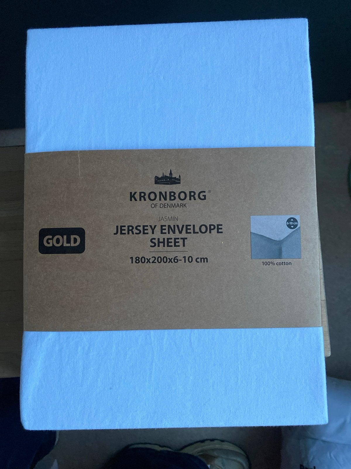 Nieuw JYSK Kronborg Jersey Hoeslaken 180x200x6-10 cm, Blauw, Hoeslaken of Sloop, Katoen, Ophalen of Verzenden