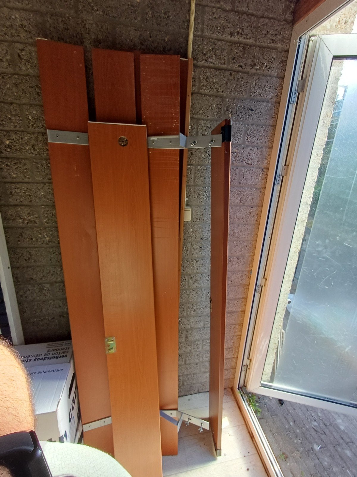 Auping Houten Bedframe , 180x200 cm, Ophalen, Gebruikt, Bruin, Tweepersoons