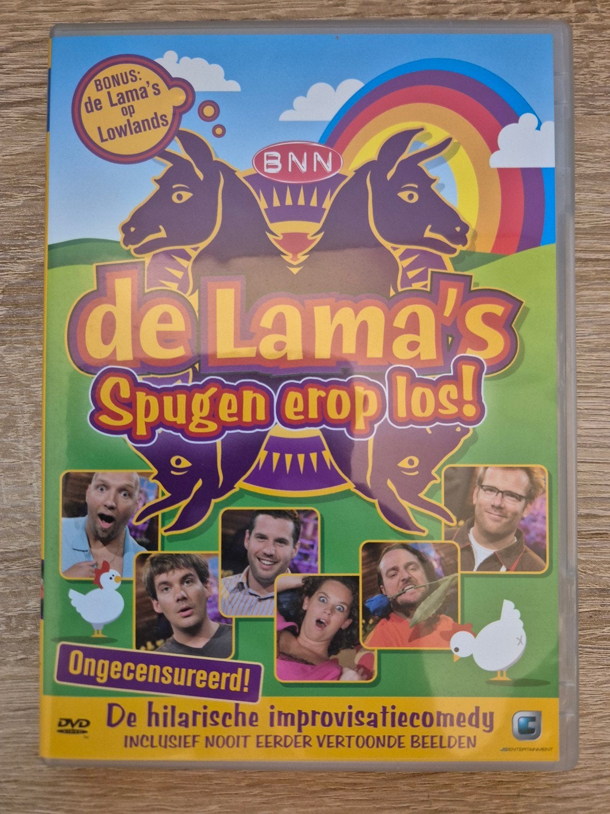 De Lama's Spugen Erop Los! DVD - Ongecensureerd, Alle leeftijden, Inclusief doosje, Zo goed als nieuw, Ophalen of Verzenden