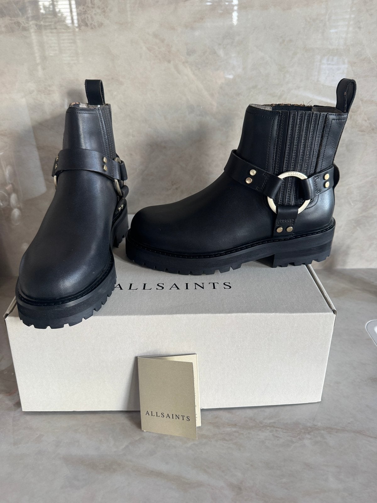 AllSaints All Saints biker boots enkellaarzen laarsjes, Zwart, Lage of Enkellaarzen, Nieuw, Ophalen of Verzenden