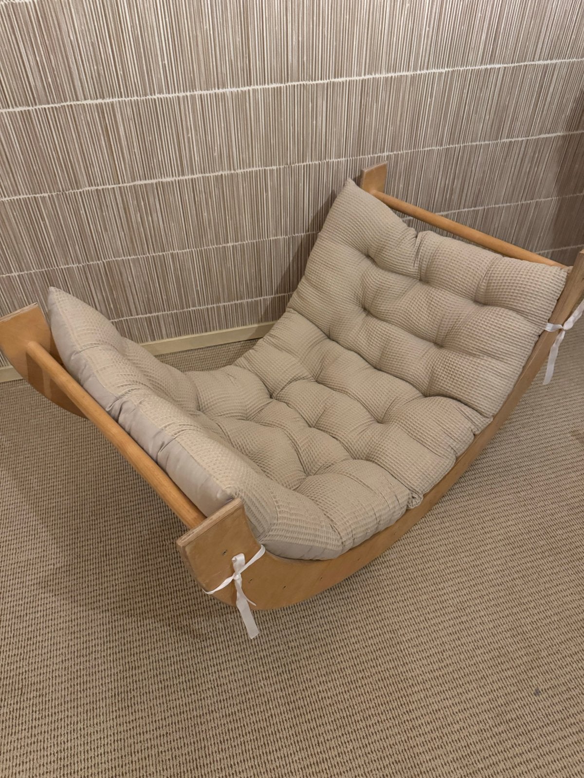 Houten klimrek/schommel met kussen montessoru speelgoed, Ophalen, Gebruikt, Klimwand