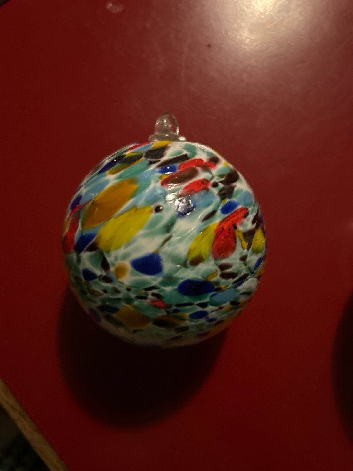 Kleurrijke glazen bol - Handgeblazen kunstobject, Ophalen of Verzenden