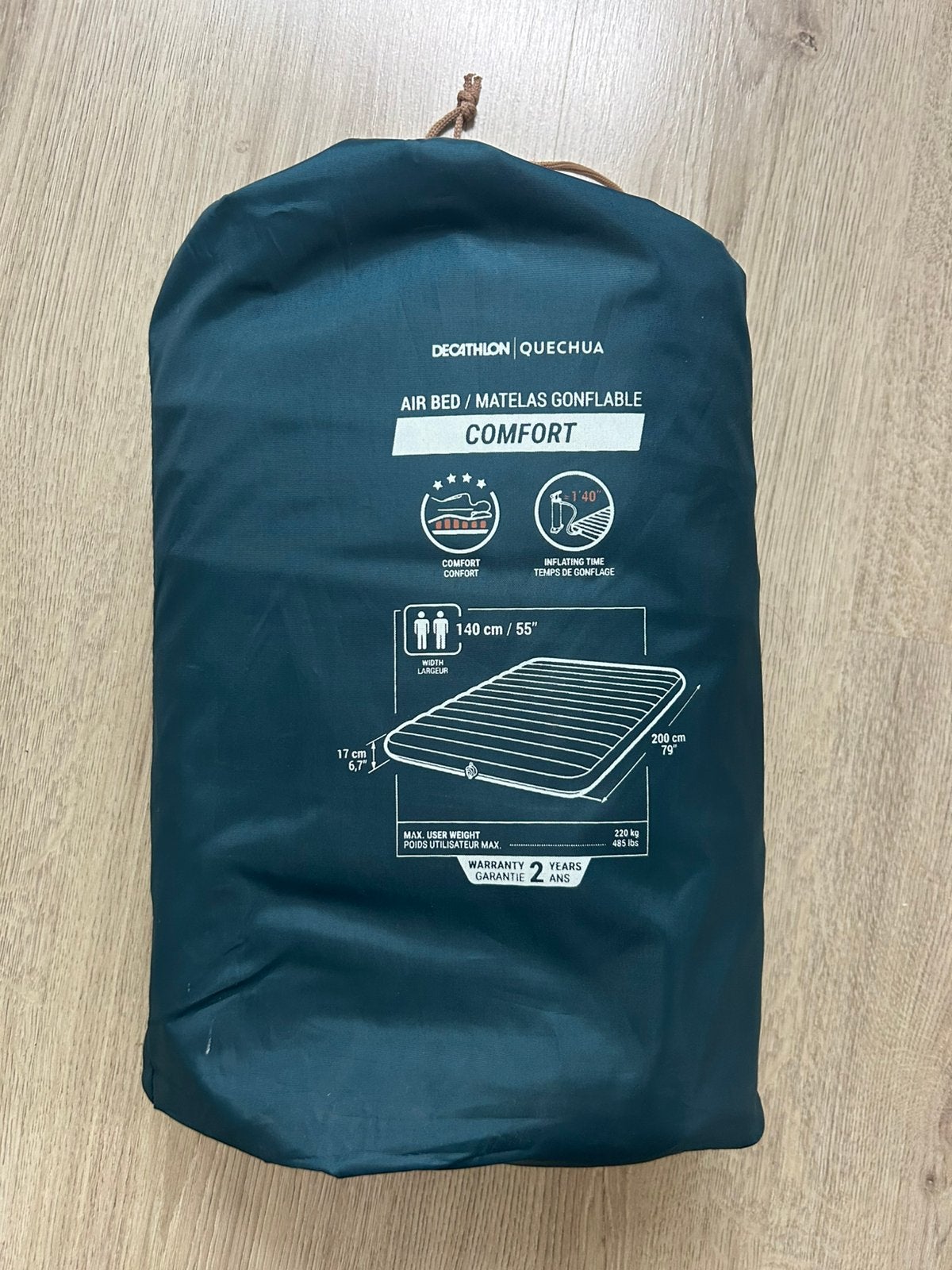 Decathlon Quechua Comfort Luchtbed 2 persoons, Verzenden, Zo goed als nieuw, 2-persoons