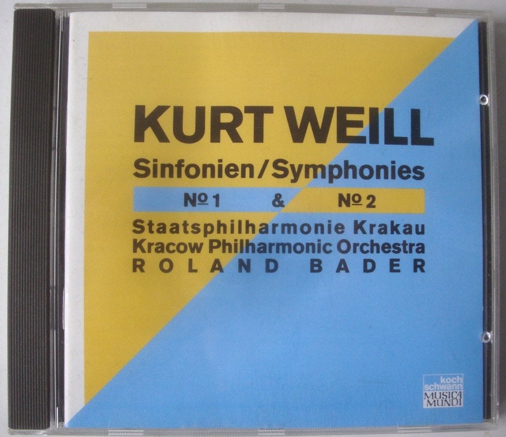 CD Kurt Weill Sinfonien no. 1 en 2, Cd's en Dvd's, Cd's | Klassiek, Zo goed als nieuw, Orkest of Ballet, Modernisme tot heden