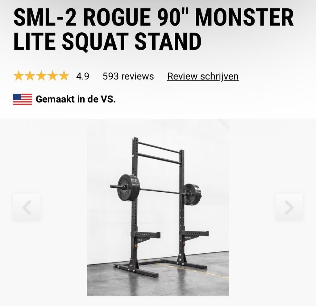 Rogue Fitness SML-2 Squat Stand - Monster Lite, Sport en Fitness, Krachtstation, Ophalen of Verzenden, Zo goed als nieuw, Metaal