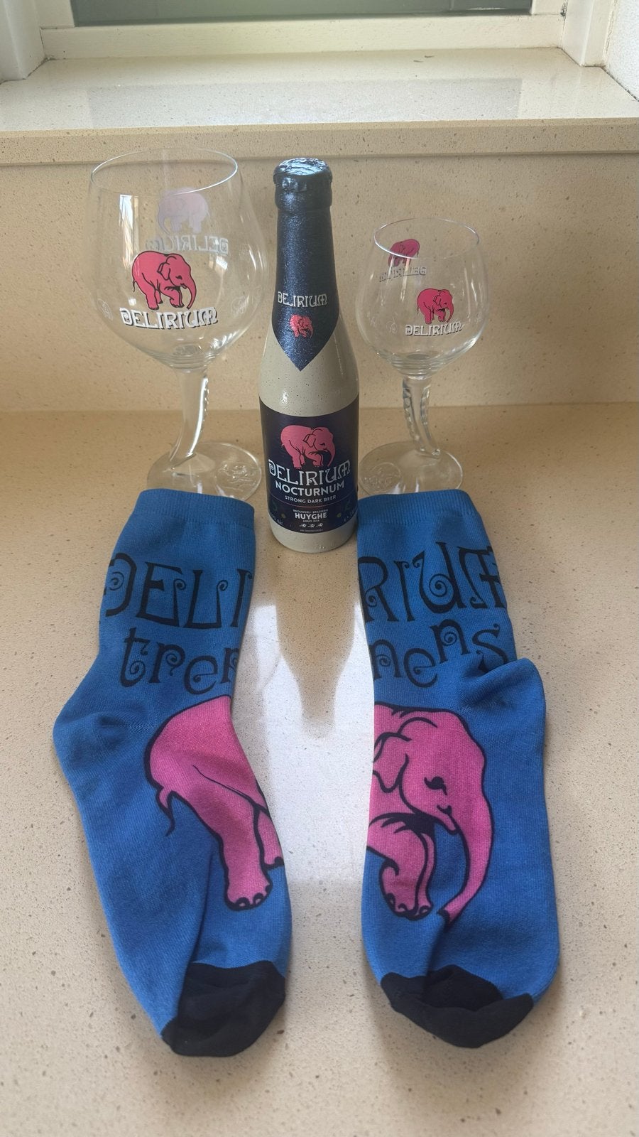 Delirium Nocturnum Bierpakket: Fles, Glazen,Sokken,vaderdag, Ophalen of Verzenden, Nieuw, Flesje(s), Overige merken