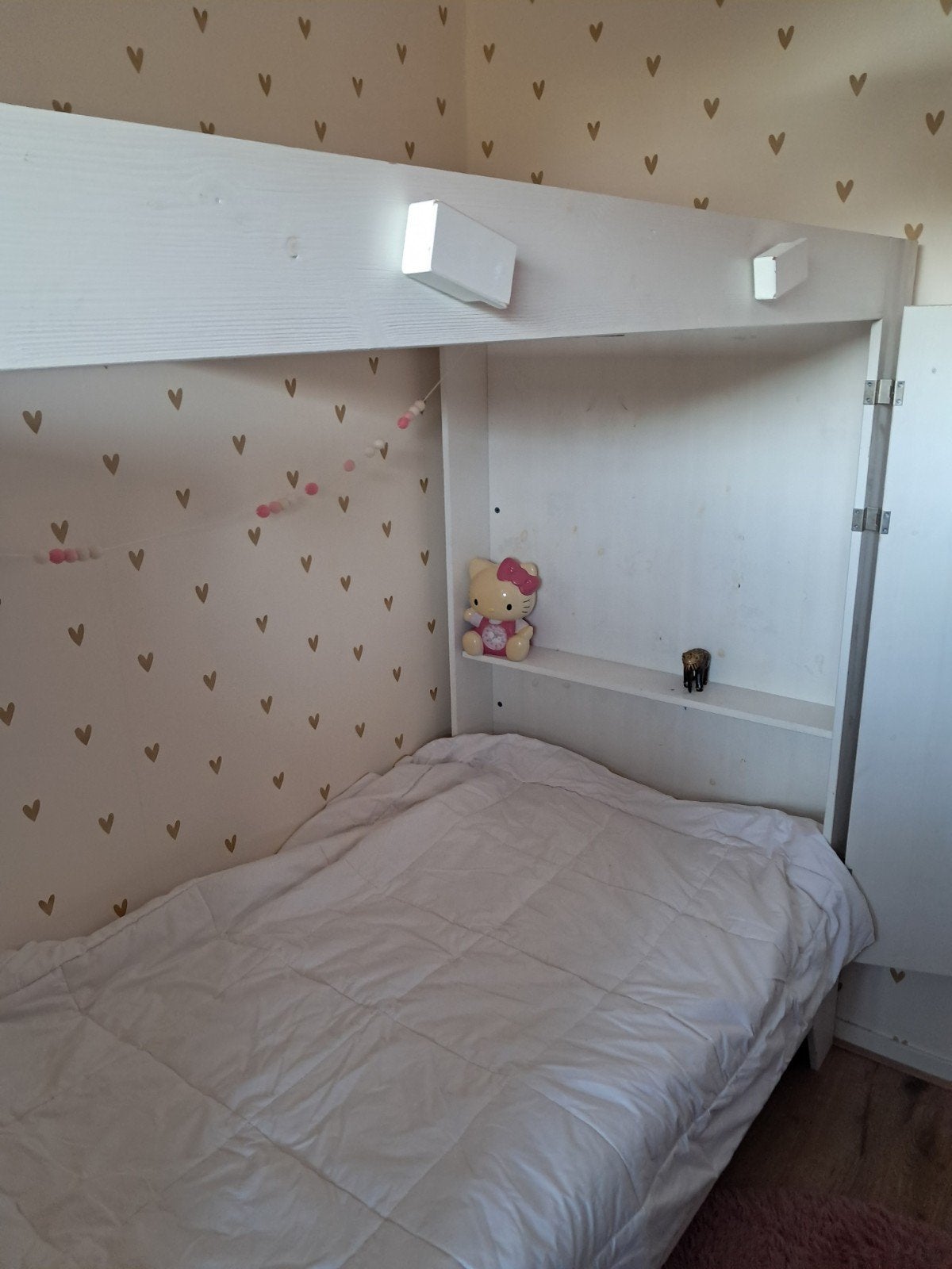 bedstee  met hartjesuitsparingen, Ophalen, Gebruikt, 90 cm, Eenpersoons