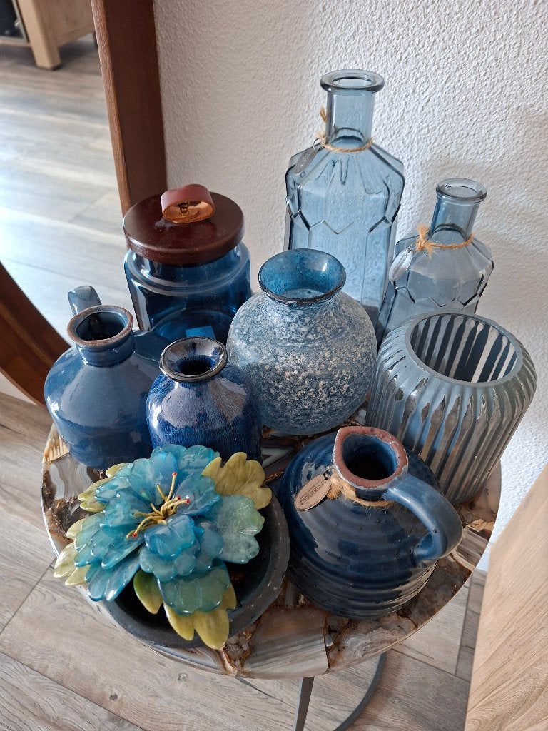 Vaas kruik pot verzameling intratuin riverdale ptmd, Huis en Inrichting, Woonaccessoires | Vazen, Ophalen, Blauw, Handgemaakt