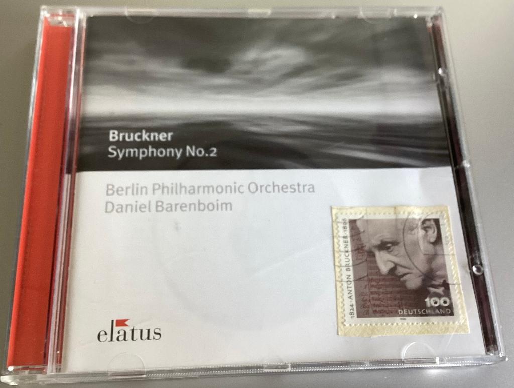 Bruckner Barenboim Symphony no 2 + postzegel op voorkant CD, Cd's en Dvd's, Ophalen of Verzenden, Modernisme tot heden, Gebruikt