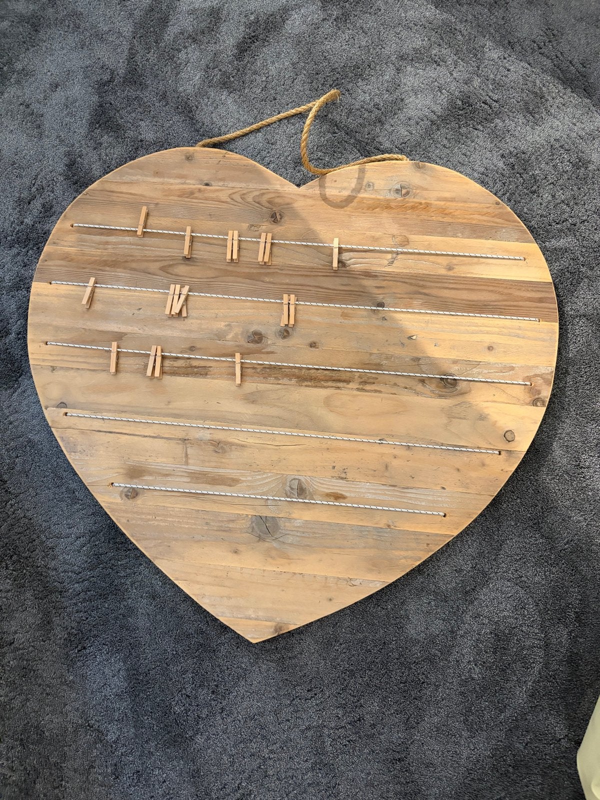 Houten hart wanddecoratie voor foto's, Ophalen, Bruin, Gebruikt, Overige typen