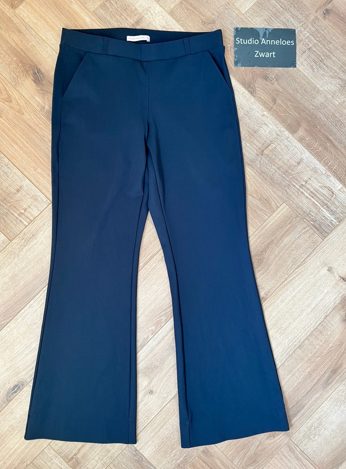Studio anneloes flair bonded broek XL zwart travelstof, Zwart, Maat 46/48 (XL) of groter, Ophalen of Verzenden, Zo goed als nieuw